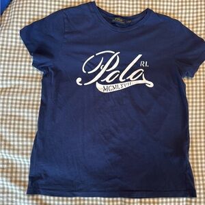 Polo by Ralph Lauren Navy Tee with White Logo